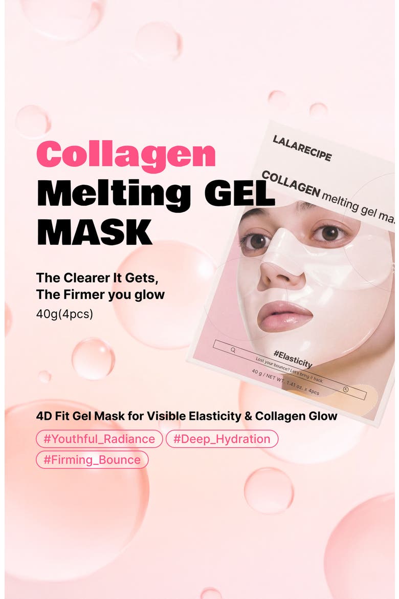Collagen Melting Gel Mask Set of 4, Alternate, color, White