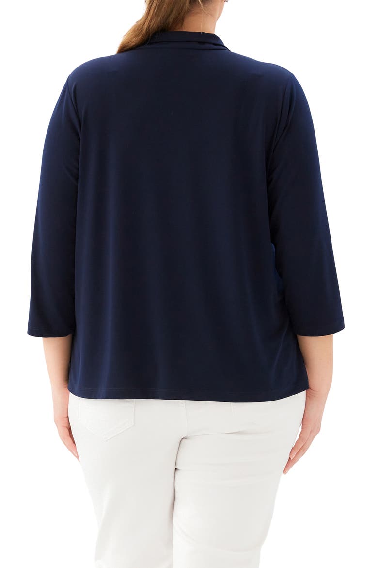 Half Zip Travel Jersey Top, Alternate, color, NAVY