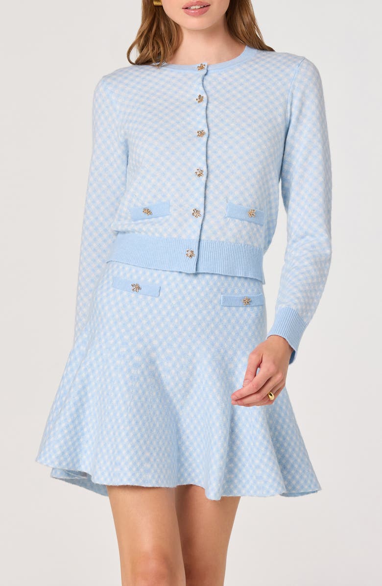 ASTR the Label Marian Plaid Cardigan, Main, color, Blue Plaid