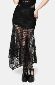 Disturbia Lucie Lace Asymmetric Hanky Maxi Skirt
