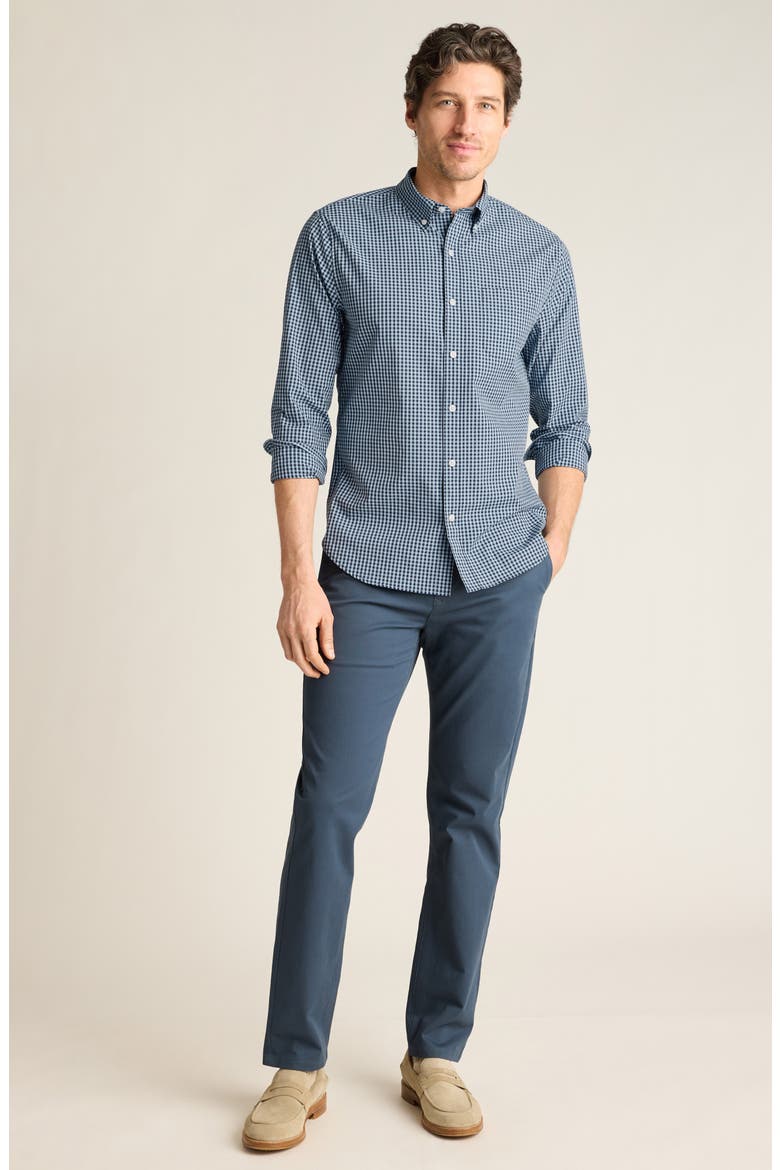Raliegh Slim Fit Gingham Check Button Down Shirt, Alternate, color, NAVY/ BLUE