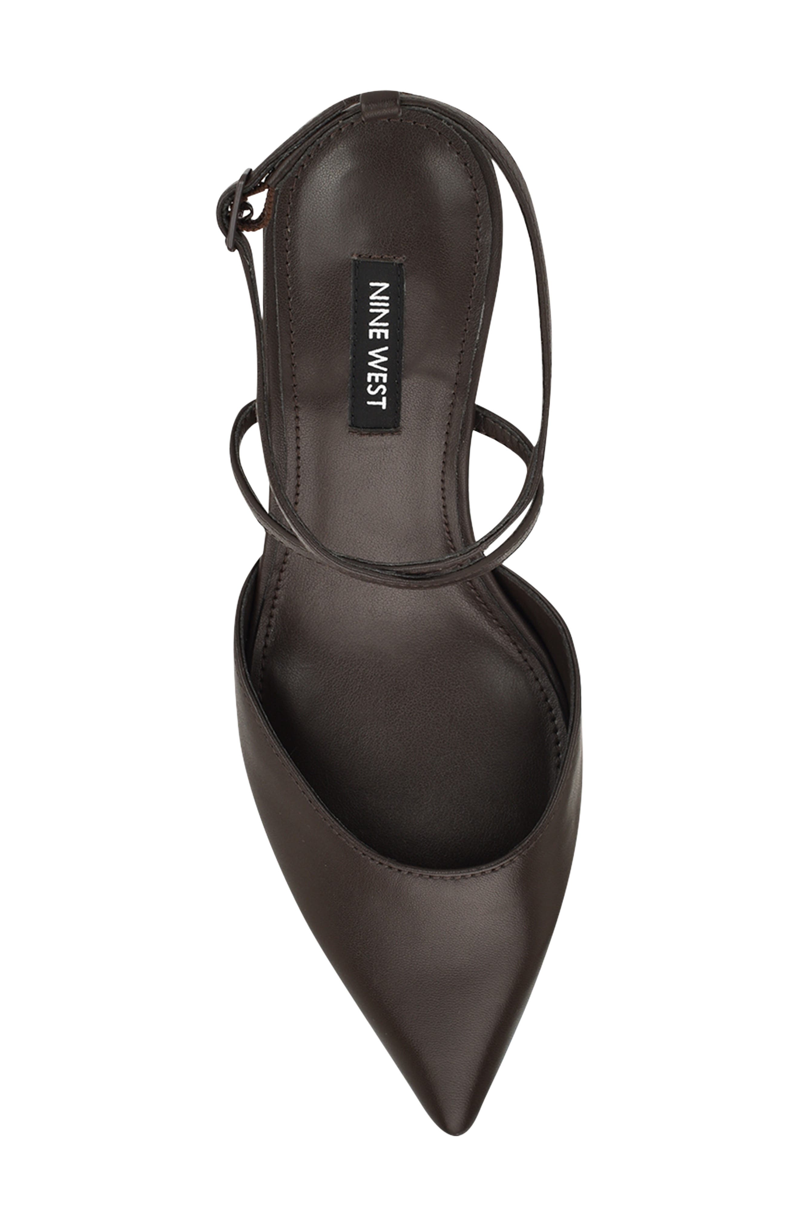Idorna Ankle Strap Pump, Alternate, color, DARK BROWN