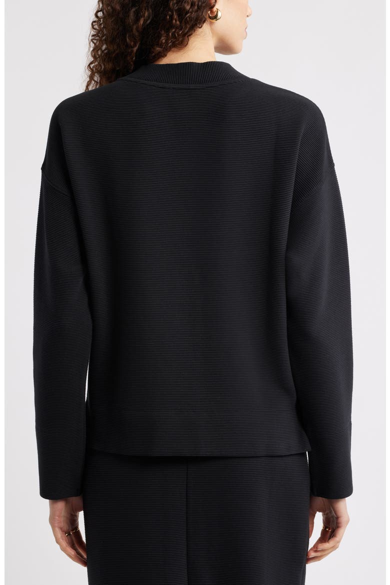 Ottoman Knit Mock Neck Sweatshirt, Alternate, color, BLACK