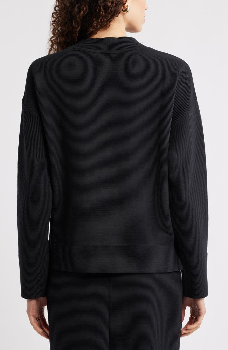 Caslon<sup>®</sup> Ottoman Knit Mock Neck Sweatshirt, Alternate, color, Black