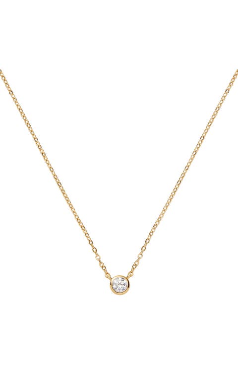 Poppy Cubic Zirconia Solitaire Necklace