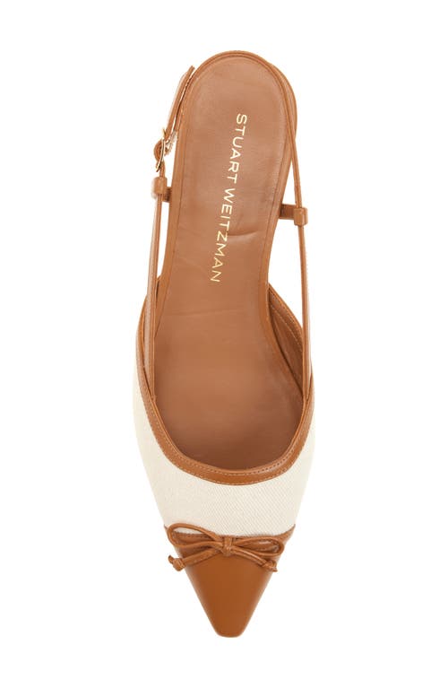 Stuart Weitzman Kitty Slingback In Linen/hazel