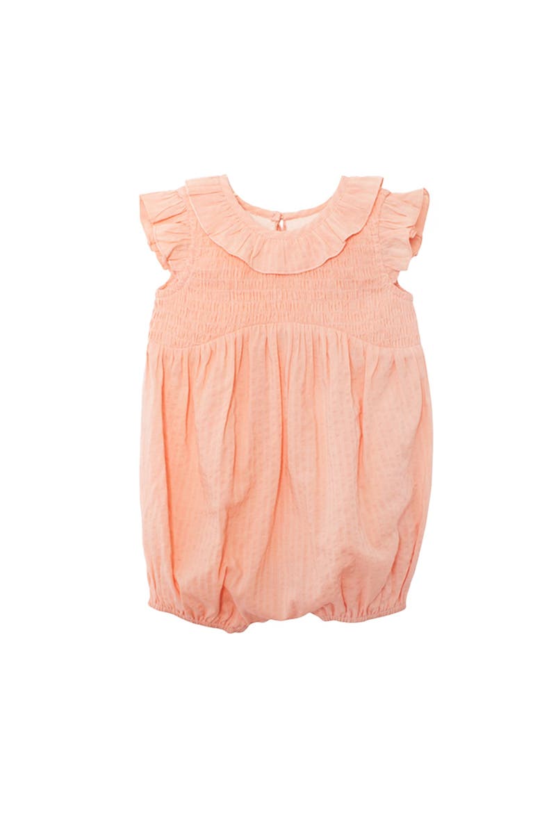 Jane Ruffled Short Sleeve Romper, Main, color, Pink