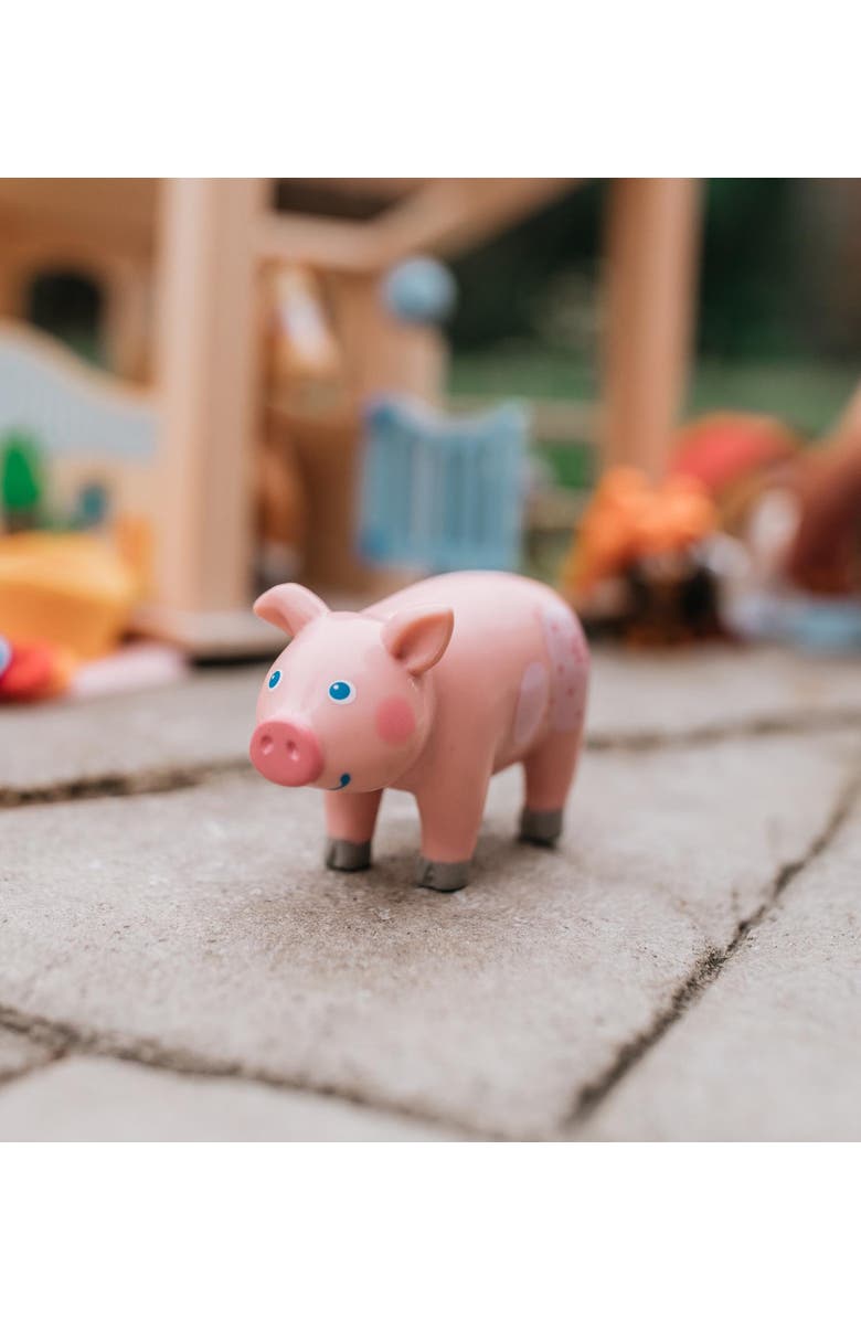 HABA Little Friends Pig - 3.5" Farm Animal Toy Figure, Alternate, color, Pink Multi
