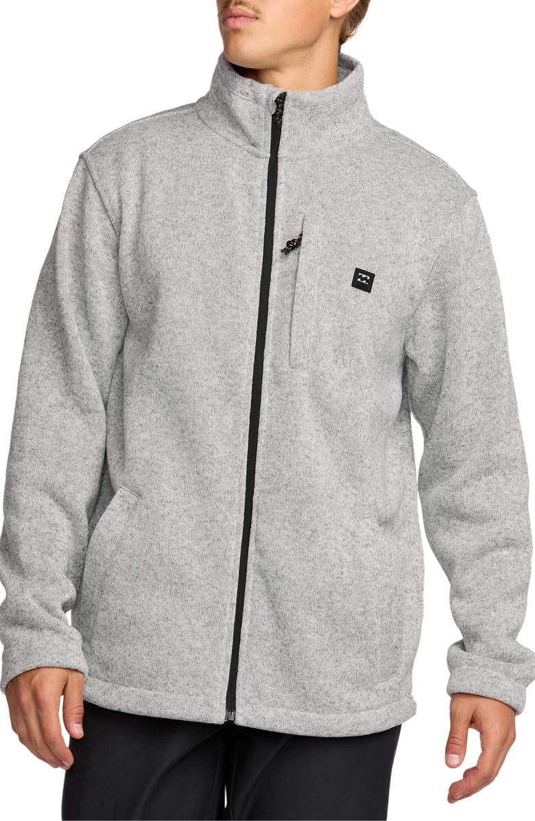 Billabong Boundary Fleece Zip Jacket, Main, color, Grey Heather