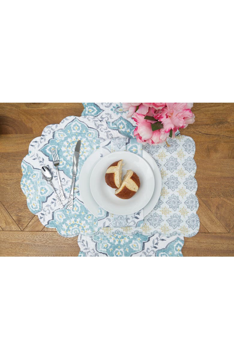 C&F Home Harlan Table Runner 14" x 51", Alternate, color, Blue