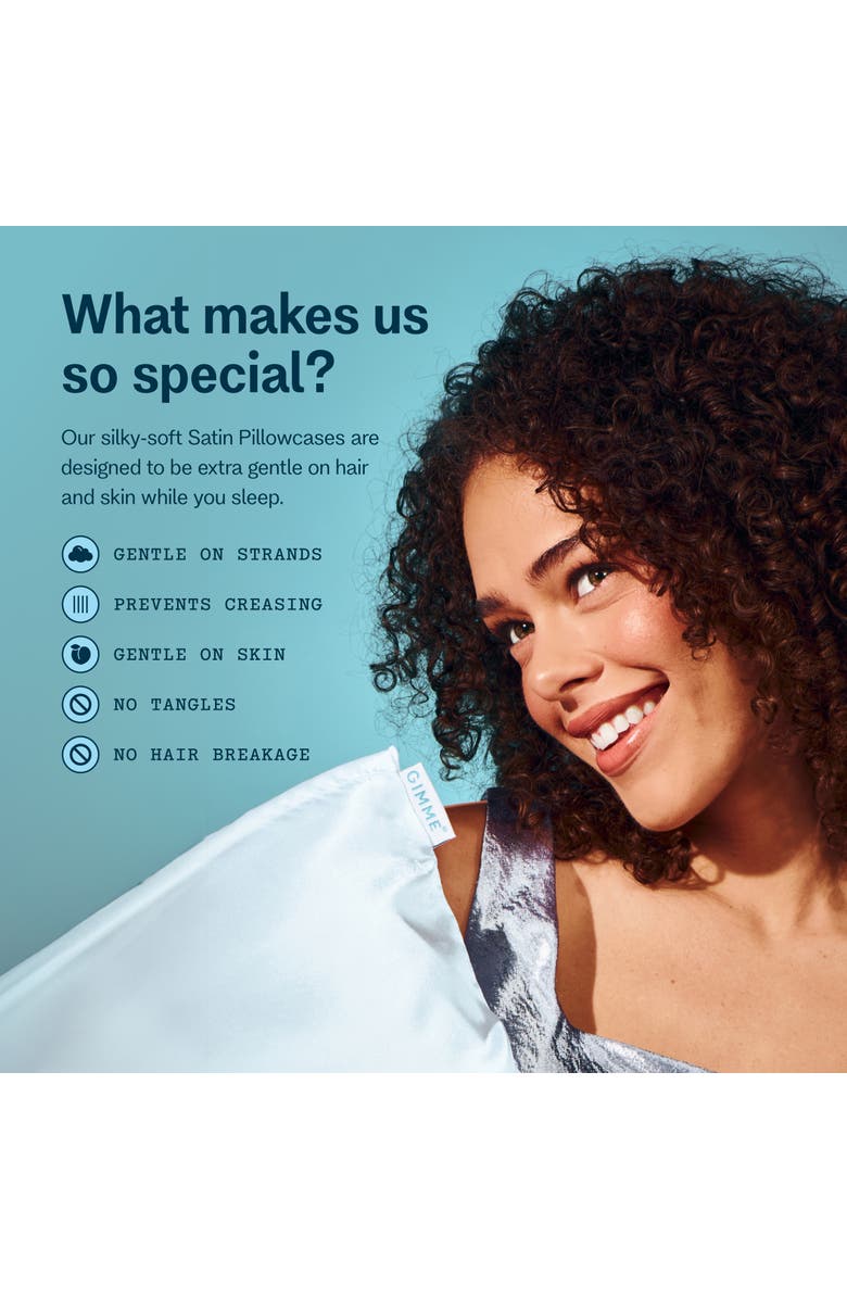 Gimme Beauty White Satin Pillowcase, Alternate, color, White
