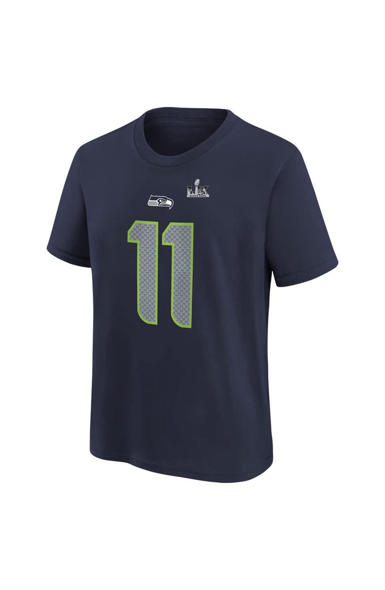 Nike Youth Nike Jaxon Smith-Njigba College Navy Seattle Seahawks Super Bowl LX Patch Name & Number T-Shirt, Alternate, color, College Navy