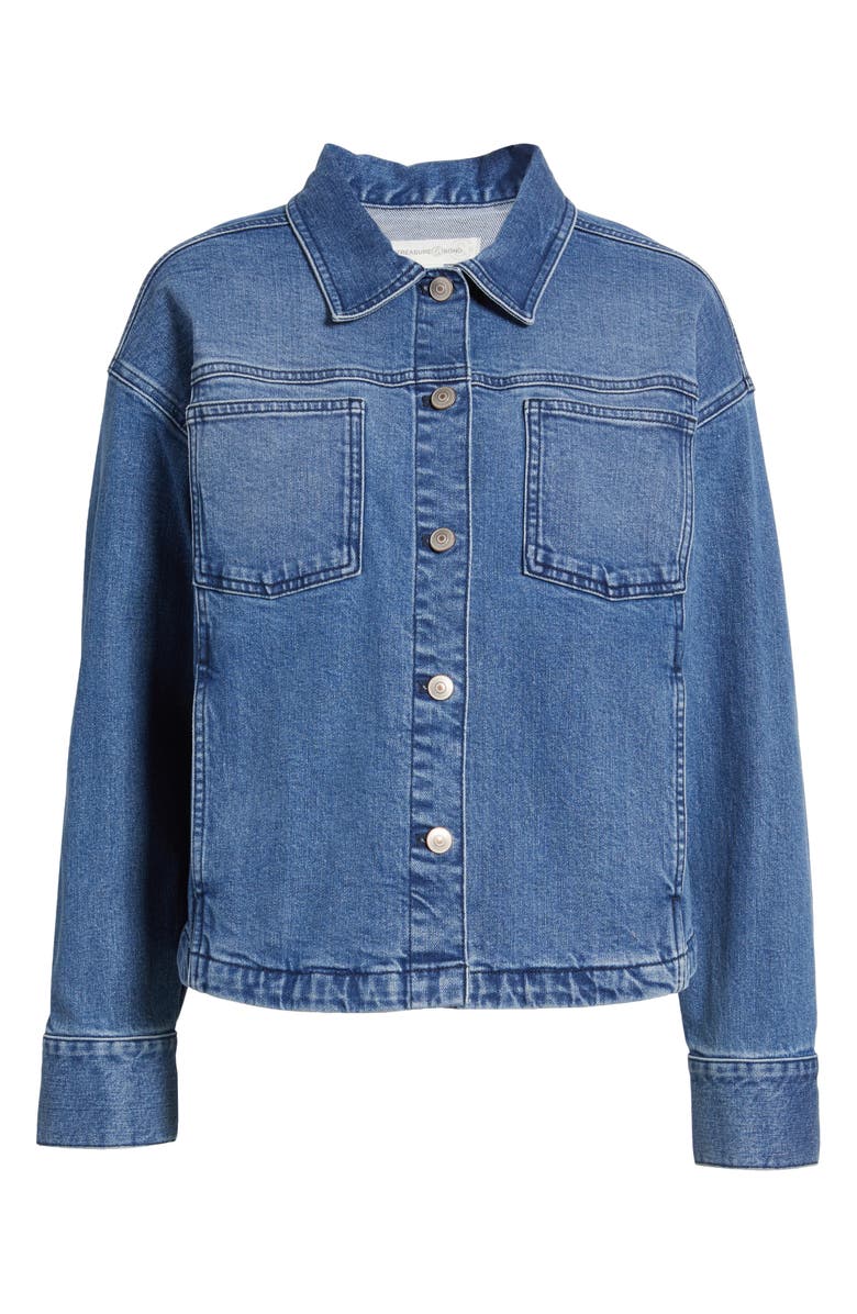 Treasure & Bond Back Pleat Denim Jacket, Alternate, color, Medium Wash