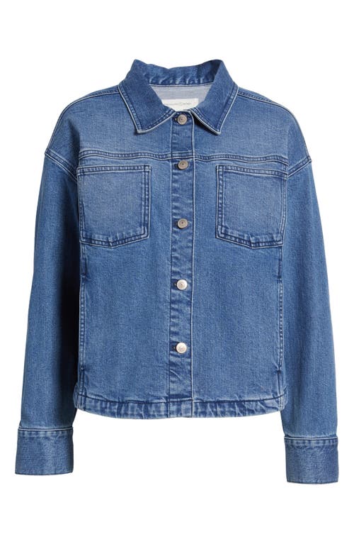 Shop Treasure & Bond Back Pleat Denim Jacket In Medium Wash