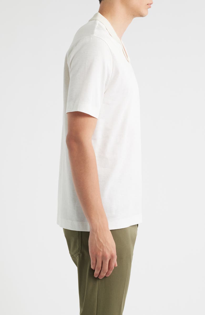 BOSS Pye Textured Johnny Collar Polo, Alternate, color, Open White