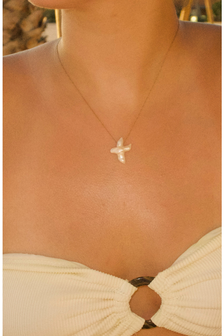 Pearl Cross Necklace, Alternate, color, Pearl / Gold