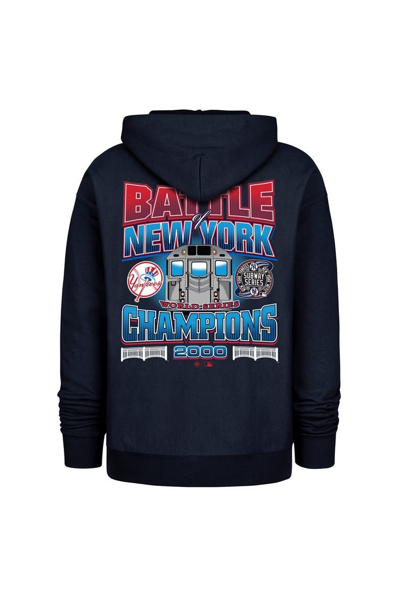 Men's '47 Navy New York Yankees 2000 World Series Champions Showcase Backer Pullover Hoodie, Alternate, color, Navy