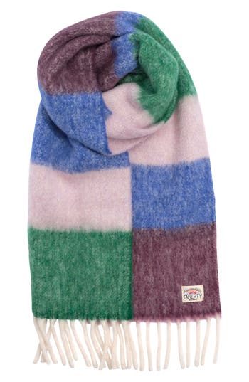 Faherty Block Stripe Alpaca-blend Scarf In Multi