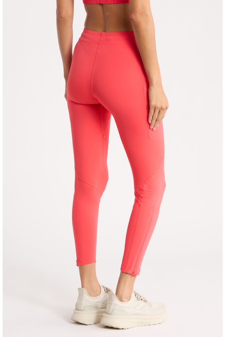 3-Stripes Crop Active Tights, Alternate, color, SEMI LUCID RED/