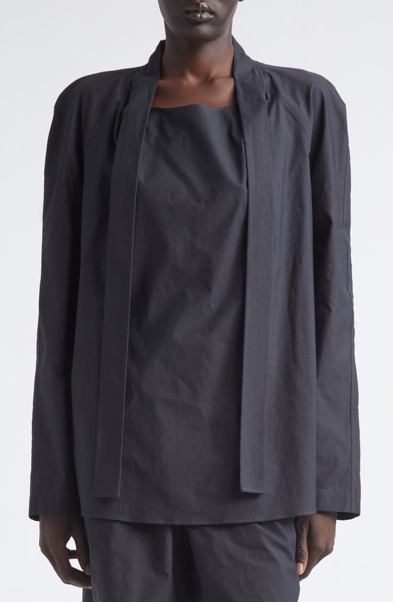 Lemaire Ascot Cotton & Silk Top, Alternate, color, Squid Ink