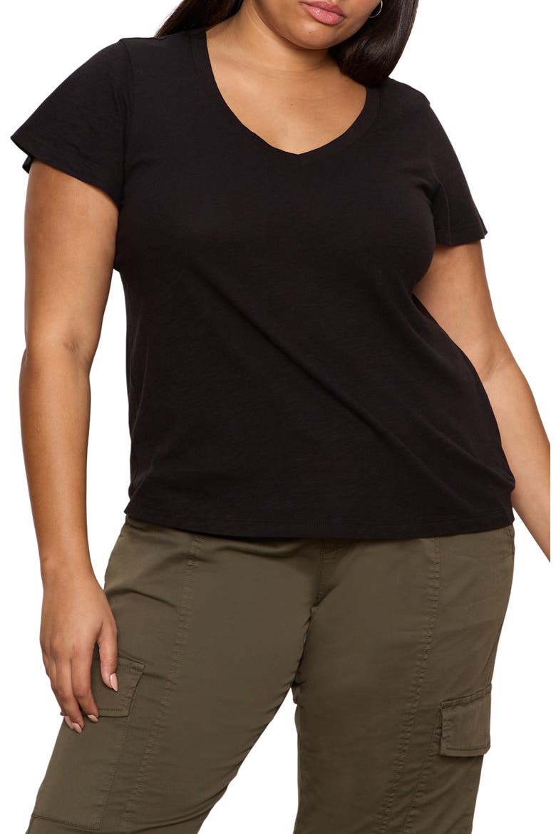 V-Neck T-Shirt, Main, color, BLACK