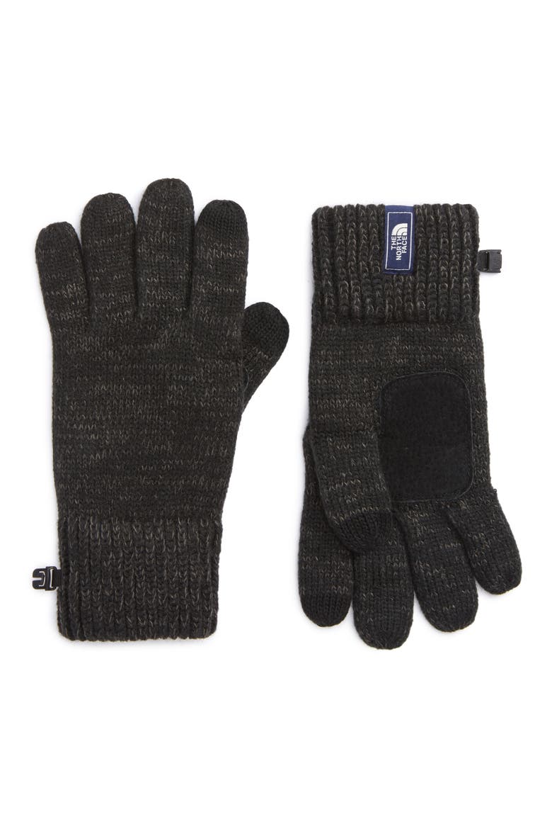 Etip Salty Dog Knit Tech Gloves, Main, color, TNF BLACK