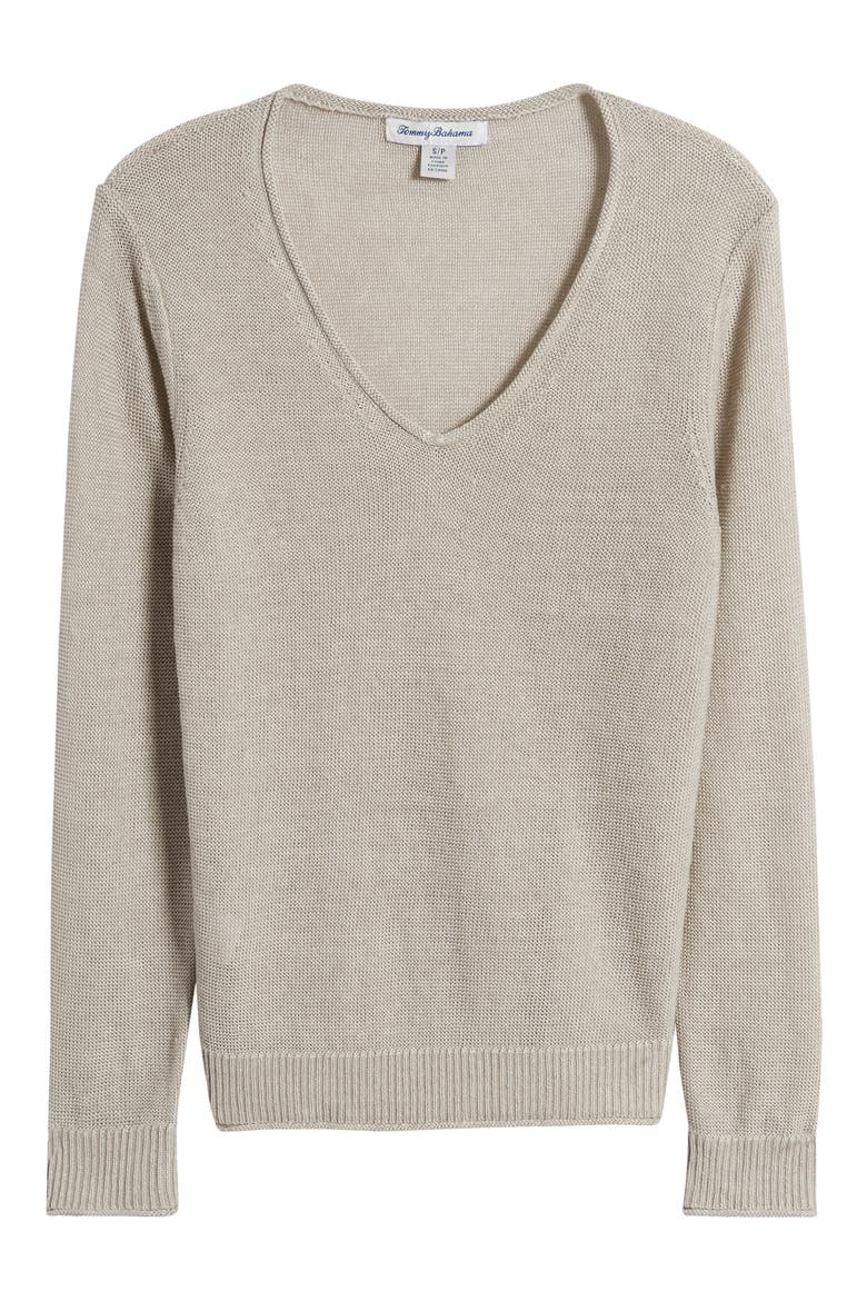 Cedar V-Neck Linen Sweater, Alternate, color, NATURAL