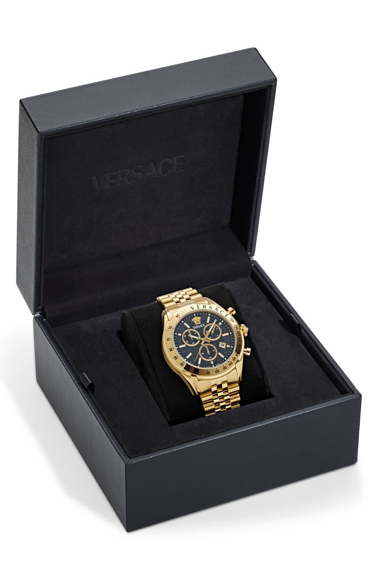 Versace Master Chronograph Bracelet Watch, 44mm, Alternate, color, Ip Yellow Gold