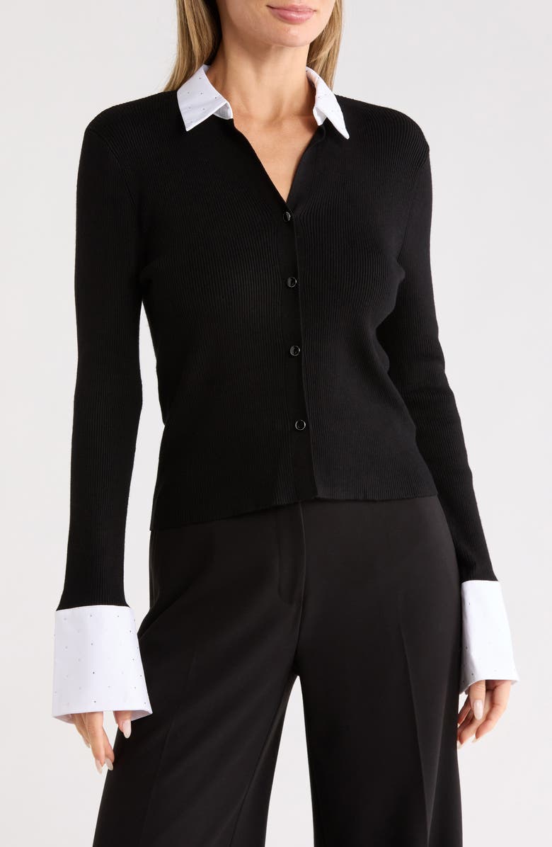 Ellen Tracy Crystal Embellished Sweater, Main, color, 