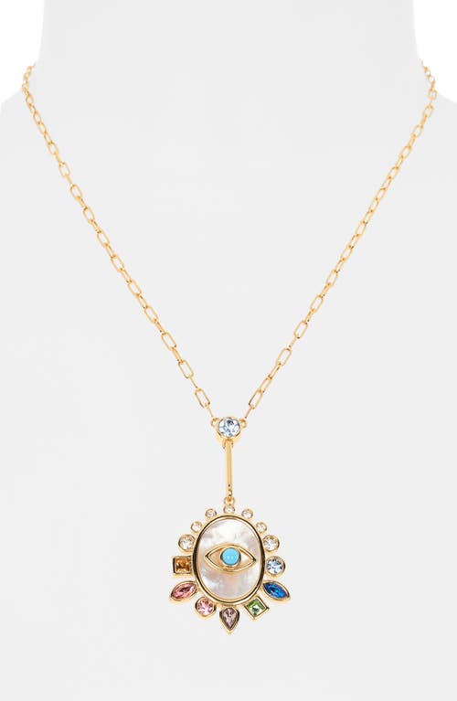 Kurt Geiger London Rainbow Eye Pendant Necklace In Gold