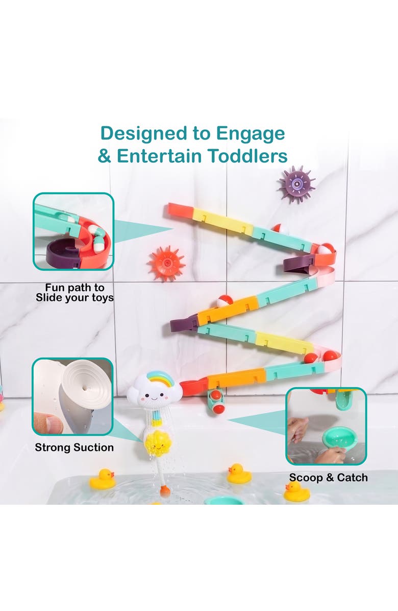Sperric Interactive Durable Bathtub Slide and Sprayer Toy Set, Alternate, color, Multicolor