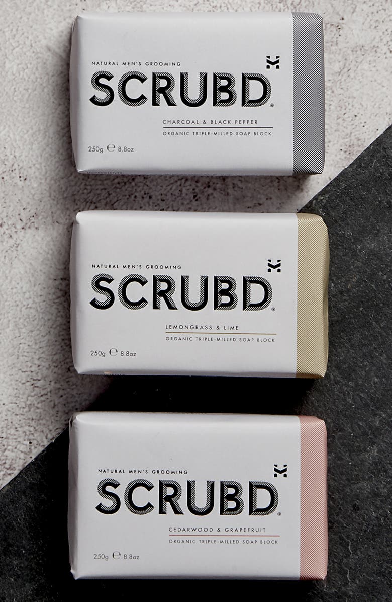 SCRUBD Charcoal & Black Pepper Organic Triple-Milled Soap Block, Alternate, color, 