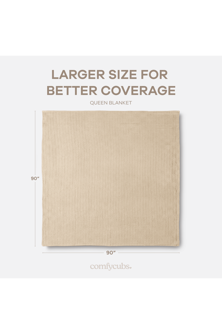 Adult Waffle Blanket, Alternate, color, Sand