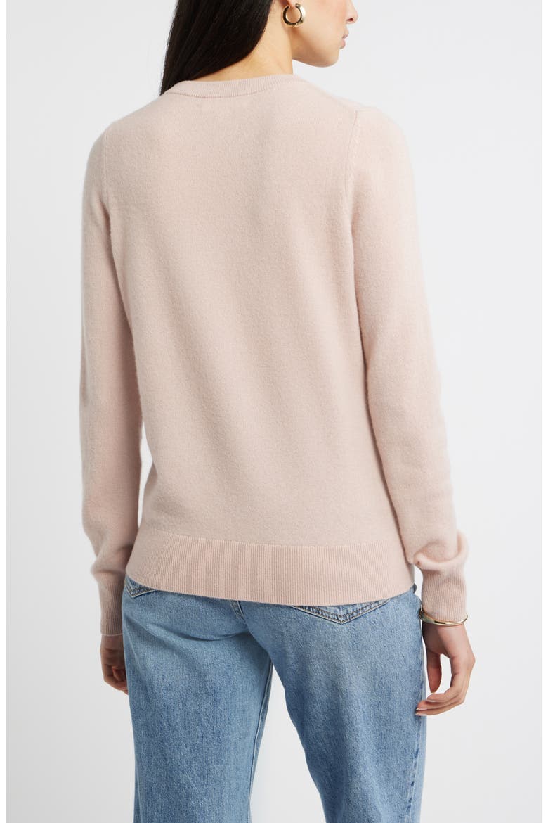 Cashmere Crewneck Sweater, Alternate, color, PINK ADOBE