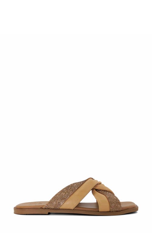Dune London Lossey Crystal Slide Sandal In Brown