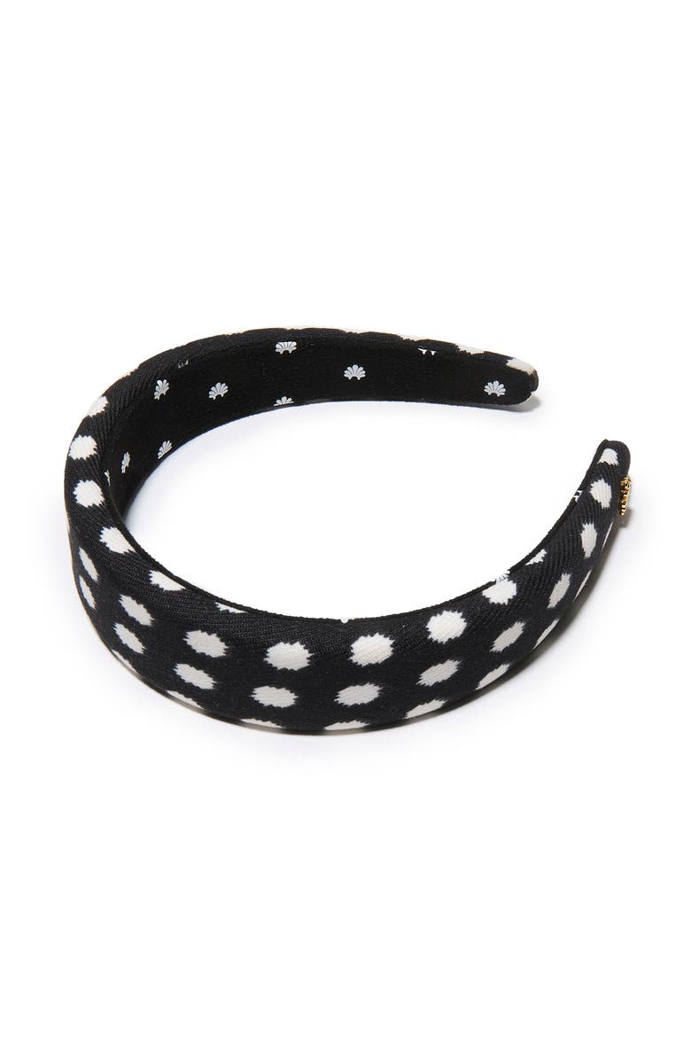 Lele Sadoughi Alice Polka Dot Headband, Main, color, Jet 001