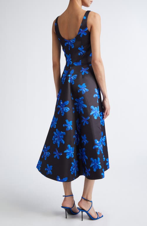 Emilia Wickstead Tippi Floral Genzianella Fit & Flare Midi Dress In Multi