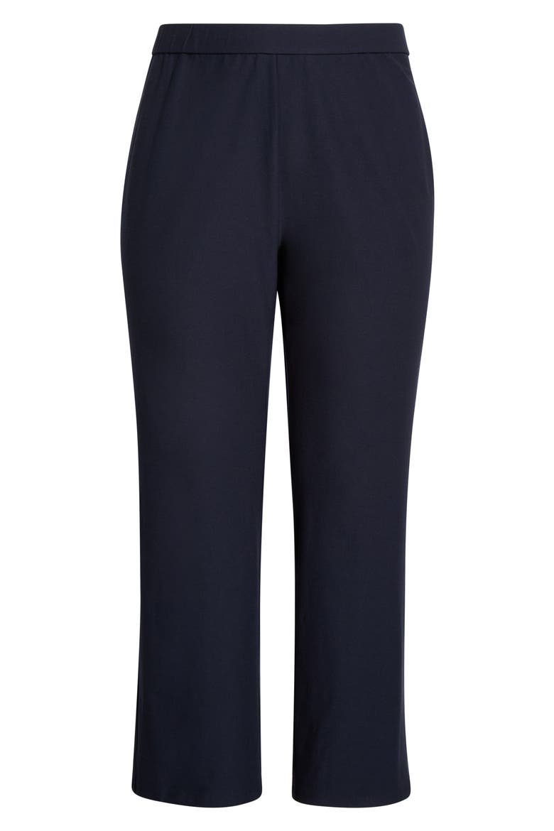 Stretch Crepe Kick Flare Ankle Pants, Alternate, color, INK