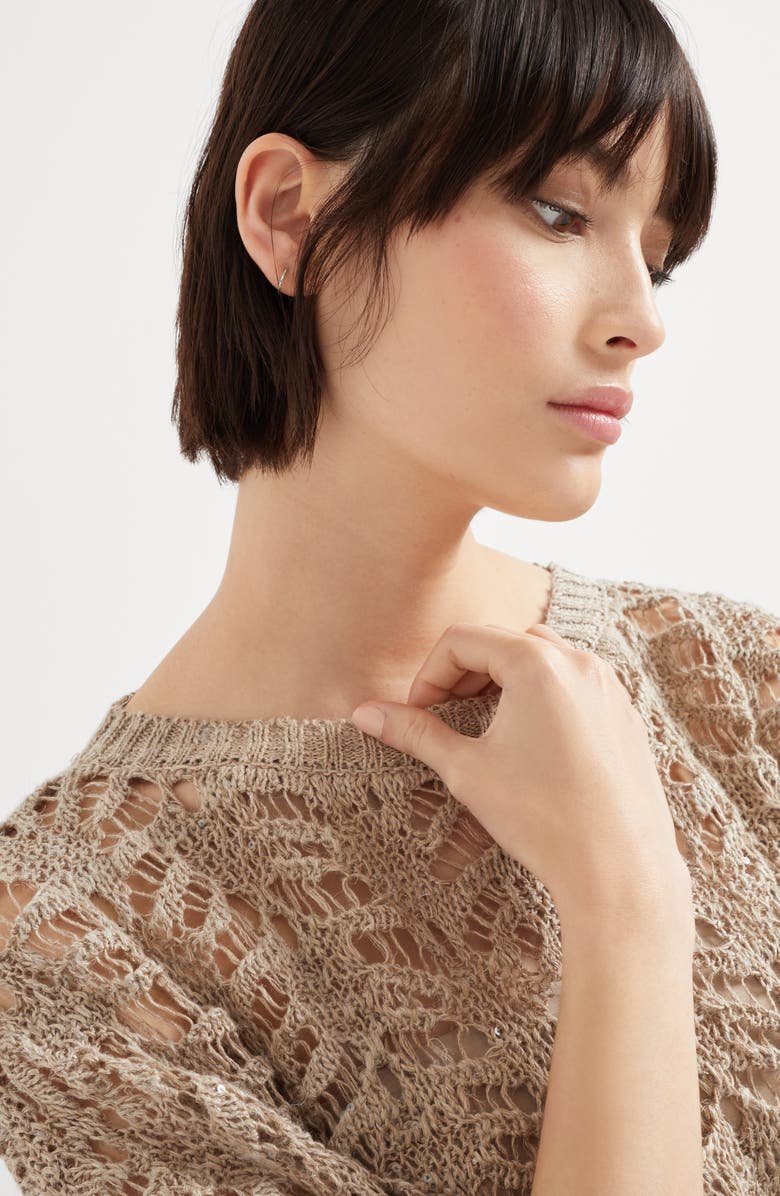 Brunello Cucinelli Foliage Lace poncho, Alternate, color, 