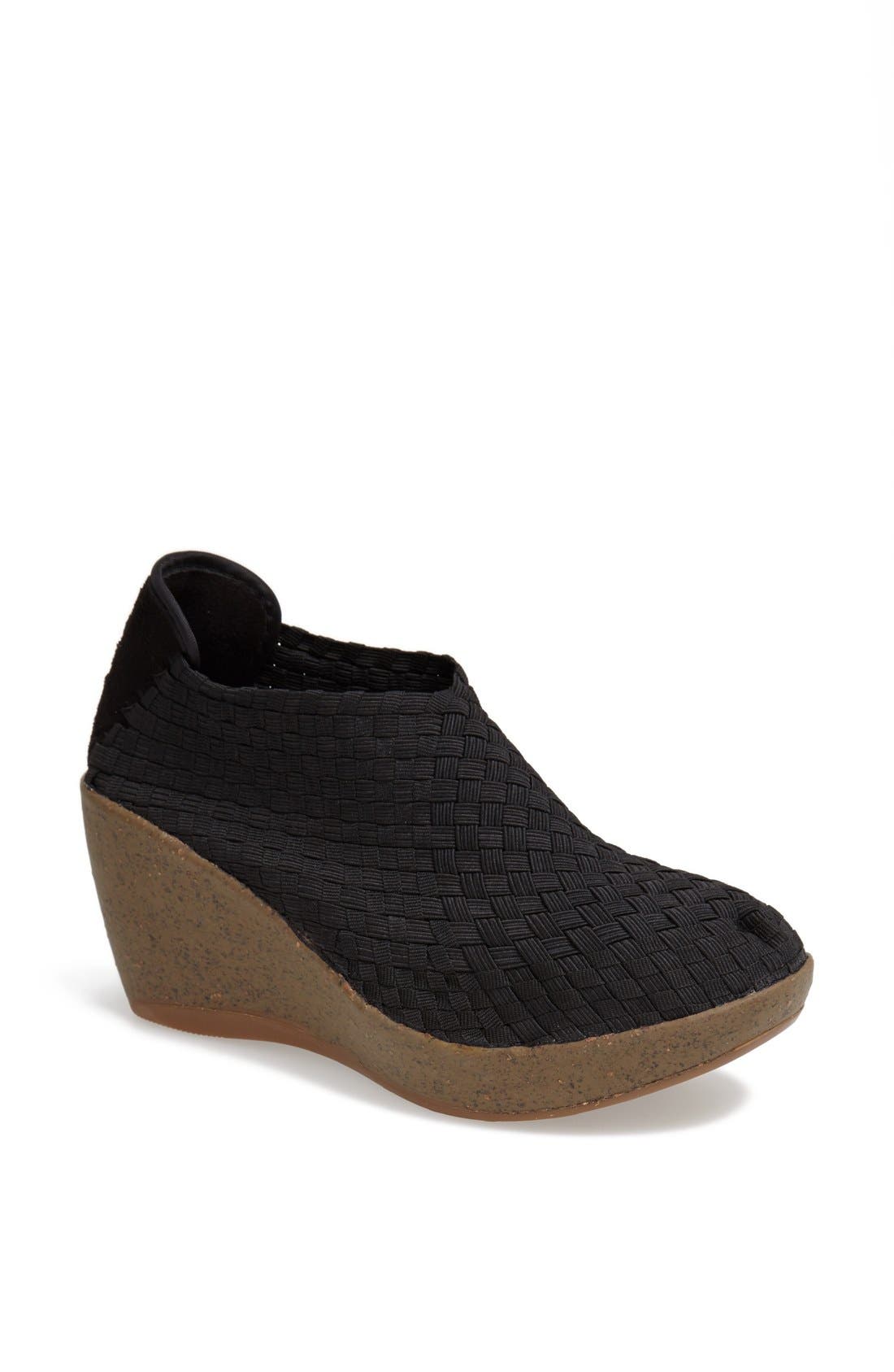 Woven Wedge, Main, color, BLACK