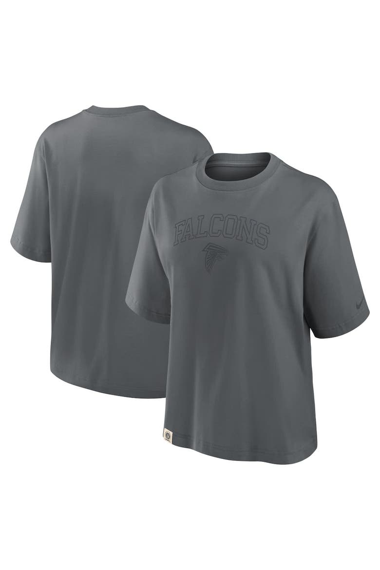 Women's Nike Charcoal Atlanta Falcons Glory Arch Boxy T-Shirt, Alternate, color, Charcoal