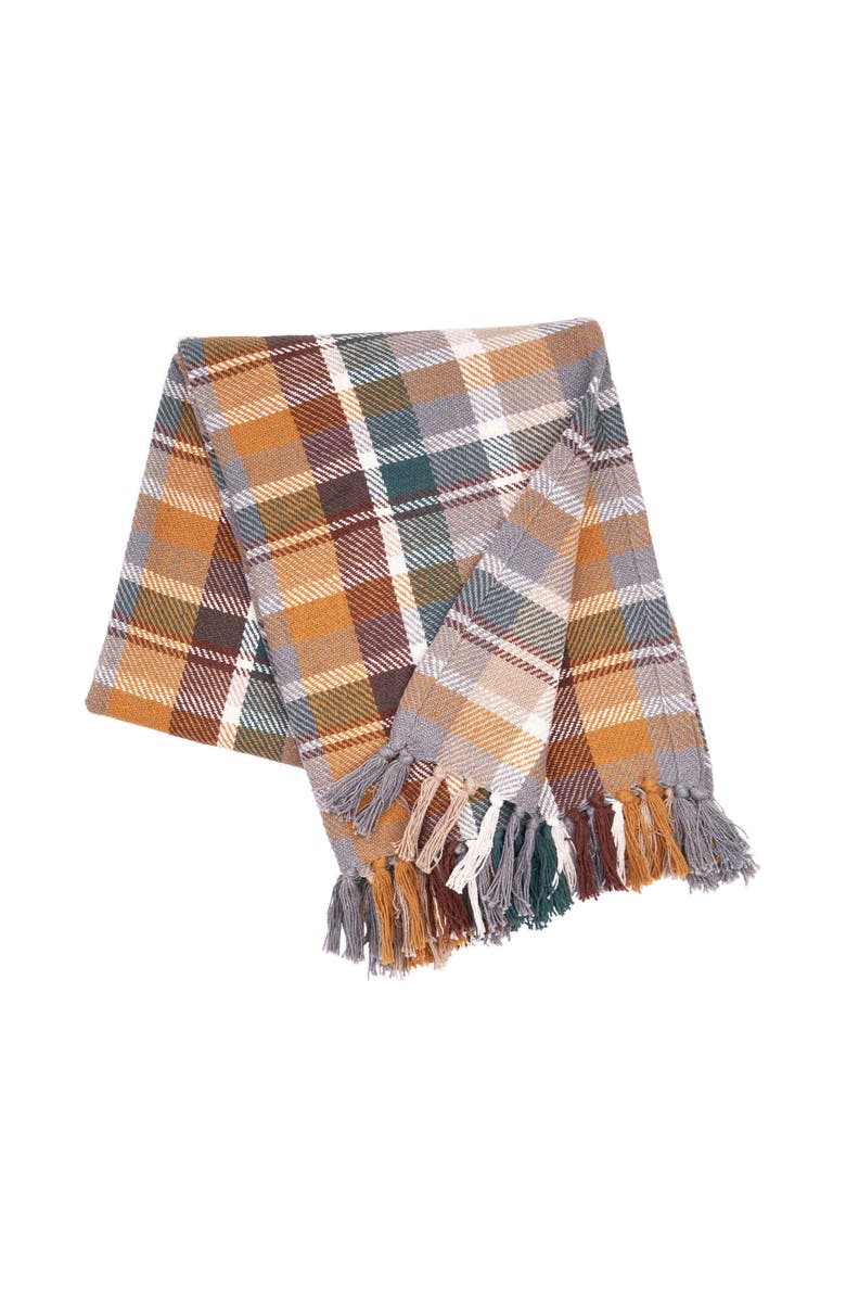 C&F Home Aspen Plaid 100% Cotton Accent Throw Blanket 50" x 60", Main, color, Brown