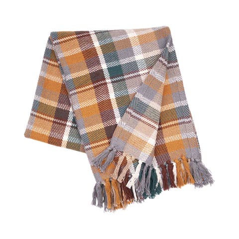 Aspen Plaid 100% Cotton Accent Throw Blanket 50" x 60"