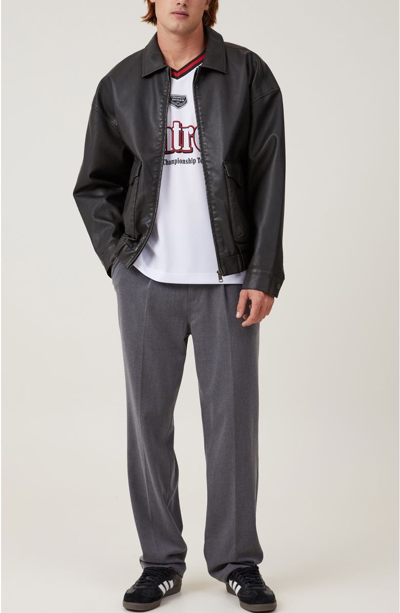 Cotton On Men's Relaxed Pleated Pant, Alternate, color, Charcoal