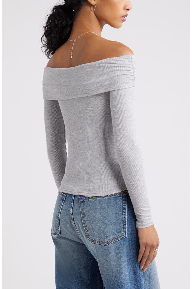 Rib Off the Shoulder Top, Alternate, color, GREY SOFT HEATHER