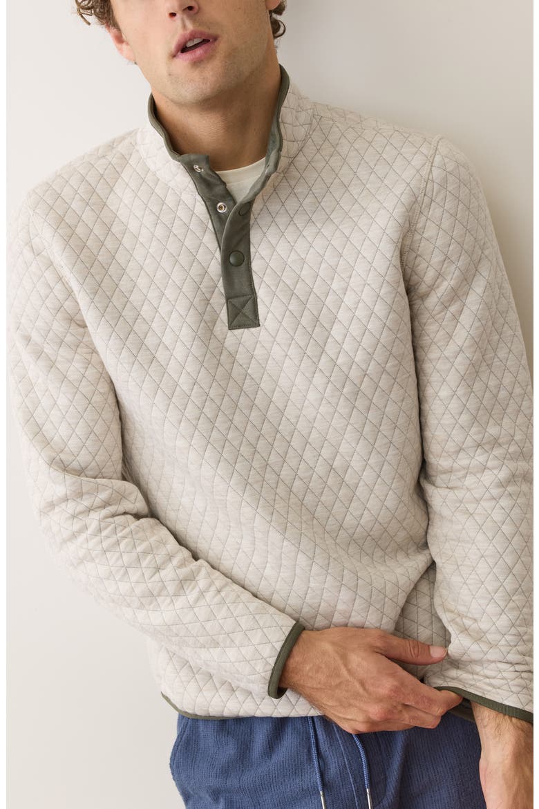 Corbet Reversible Quilted Snap Placket Sweatshirt, Main, color, OATMEAL/ OLIVE