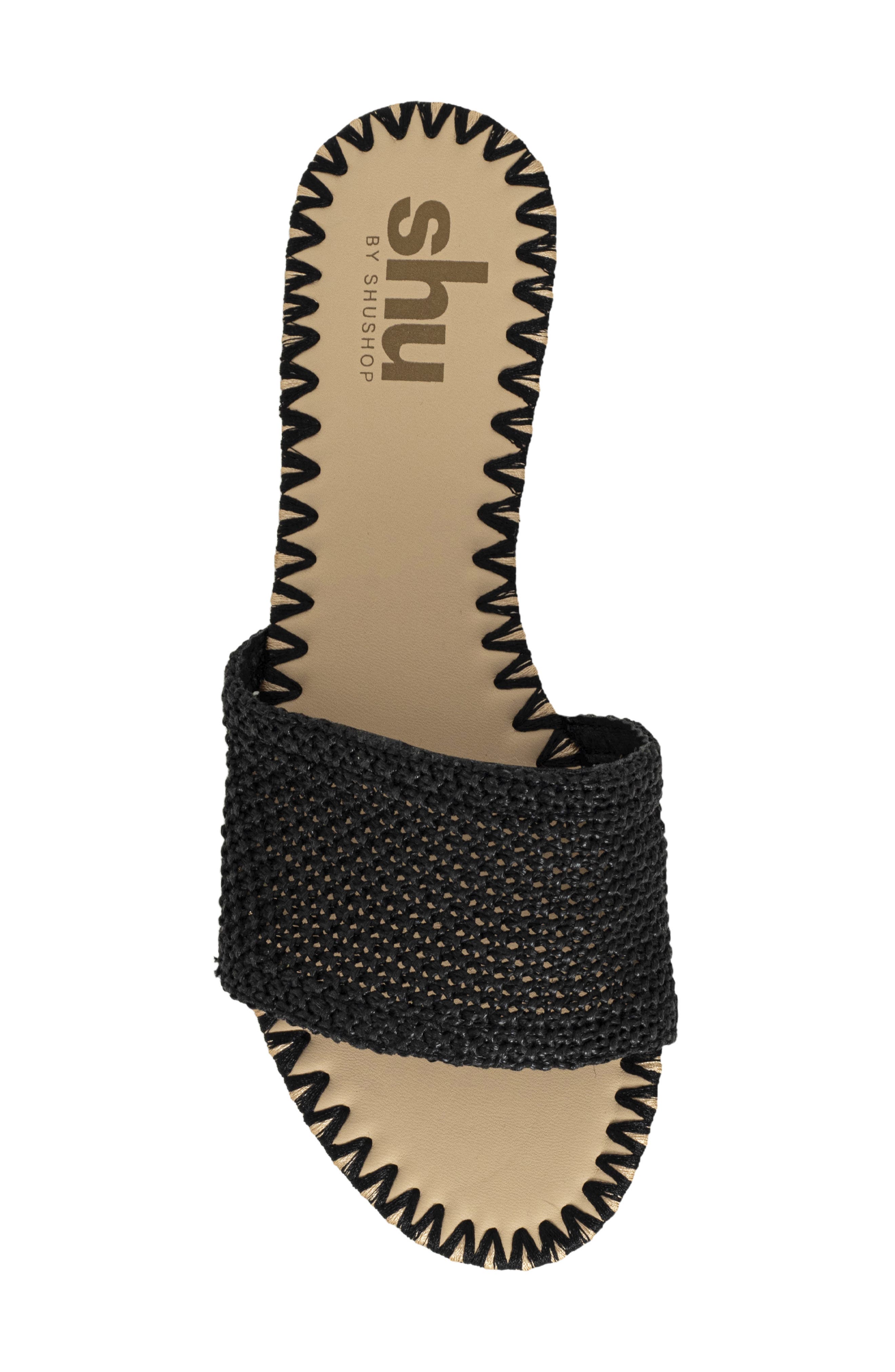 SHUSHOP Dixie Slide Sandal, Alternate, color, Black