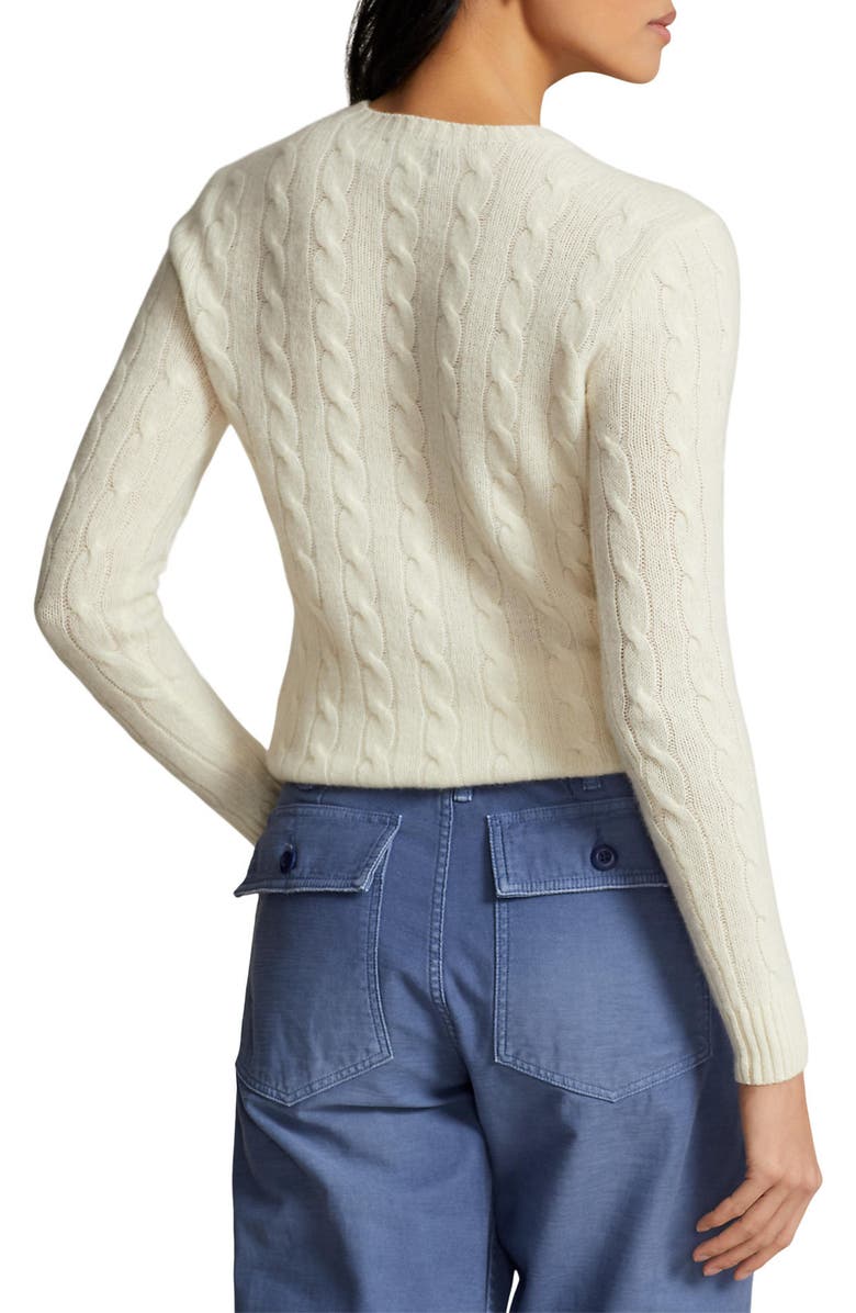 Polo Ralph Lauren Julianna Cable Stitch Wool & Cashmere Sweater, Alternate, color, Authentic Cream