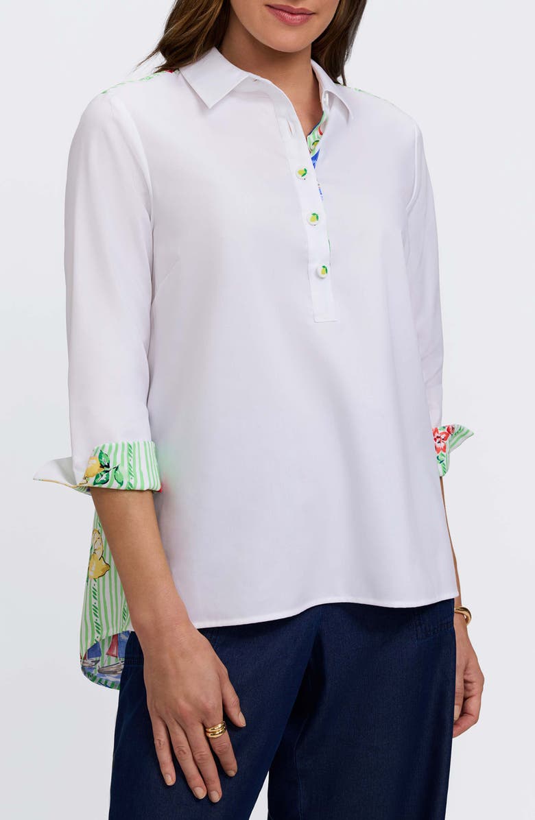 Foxcroft Therese Shirt, Main, color, Green Multi