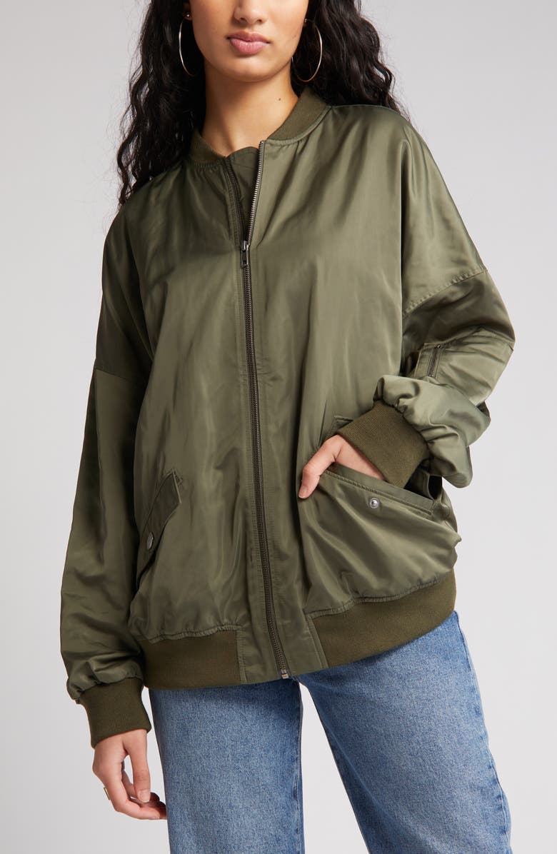 Open Edit Oversize Bomber Jacket, Alternate, color,
